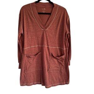 🩵Natural Life Oversized Tunic Top in Terracotta/Clay Size XS